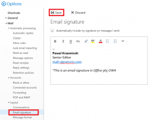 create email signature in office 365