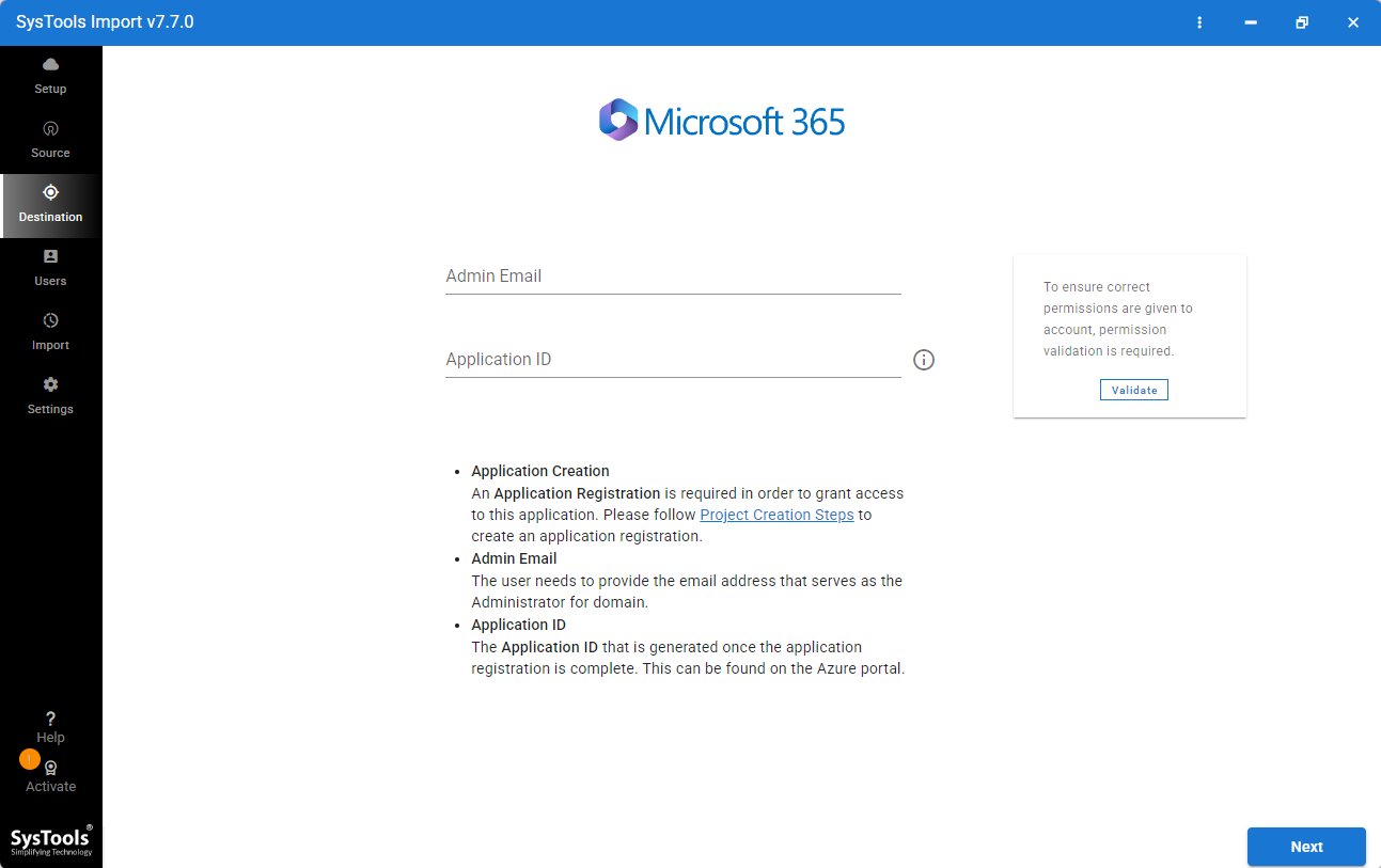 enter Microsoft365 credentials