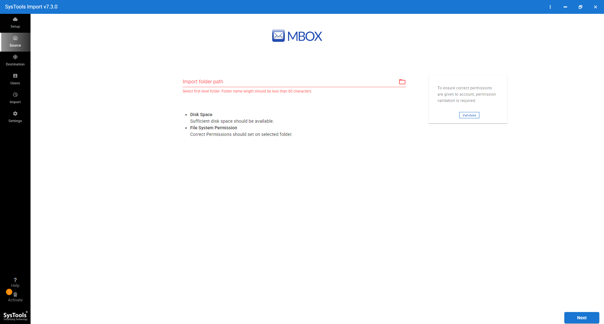 select mbox files