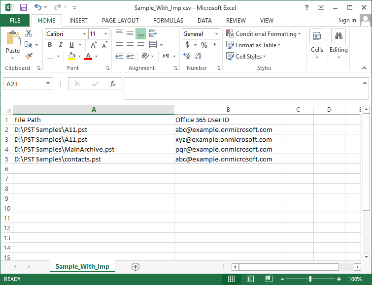CSV Format